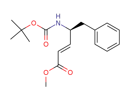 Molecular Structure of 99298-05-2 (2-Pentenoic acid, 4-[[(1,1-dimethylethoxy)carbonyl]amino]-5-phenyl-,
methyl ester, (2E,4S)-)