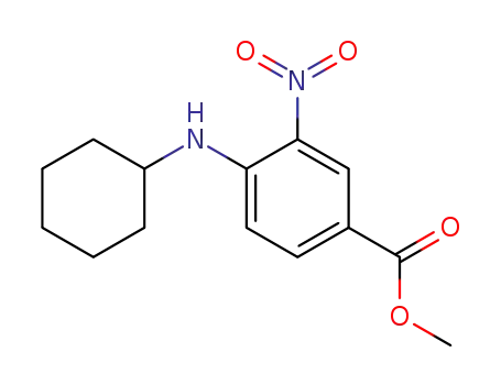Molecular Structure of 503859-26-5 (3-Nitro-4-(Cyclohexylamino) Benzoic Acid Methyl Ester)
