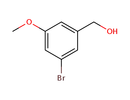 Molecular Structure of 262450-64-6 ((3-broMo-5-Methoxyphenyl)Methanol)