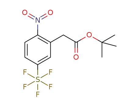 Molecular Structure of 1309569-24-1 (tert-butyl [2-nitro-5-(pentafluoro-λ<sup>6</sup>-sulfanyl)phenyl]acetate)