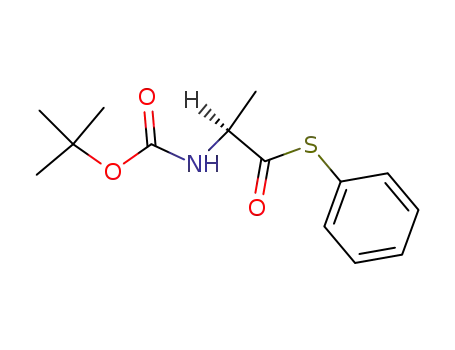 Molecular Structure of 92645-20-0 ((2S)-2-[(tert-butyloxycarbonyl)amino]thiopropionic acid S-phenyl ester)