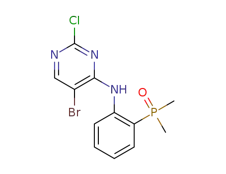 Molecular Structure of 1407520-11-9 ((2-((5-bromo-2-chloropyrimidin-4-yl)amino)phenyl)dimethylphosphine oxide)