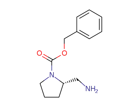 Molecular Structure of 119020-03-0 ((S)-2-(Aminomethyl)-1-Cbz-pyrrolidine)