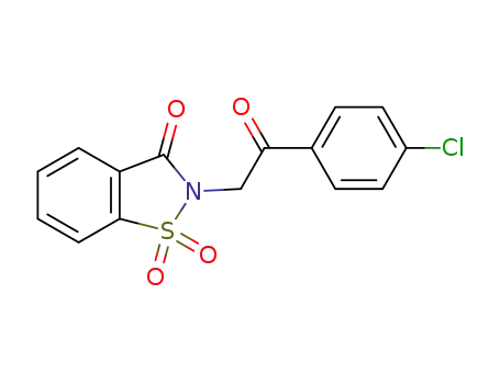 Molecular Structure of 41335-62-0 (2-[2-(4-chlorophenyl)-2-oxoethyl]-1,2-benzisothiazol-3(2H)-one 1,1-dioxide)