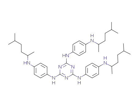 Molecular Structure of 121246-28-4 (N, N′,N″-Tris[4-[(1,4-dimethylpentyl)amino]phenyl]-1,3,5-triazine-2,4,6-triamine)