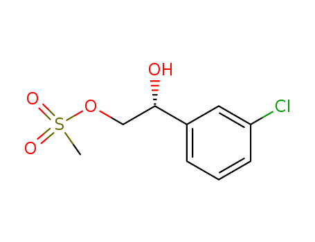 Molecular Structure of 185035-36-3 (1,2-Ethanediol, 1-(3-chlorophenyl)-, 2-methanesulfonate, (1R)-)