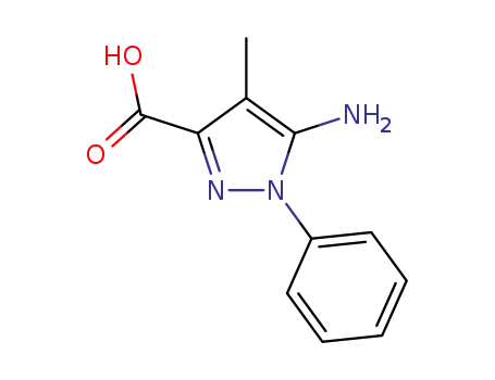 Molecular Structure of 1367870-32-3 (5-amino-4-methyl-1-phenyl-1H-pyrazole-3-carboxylic acid)