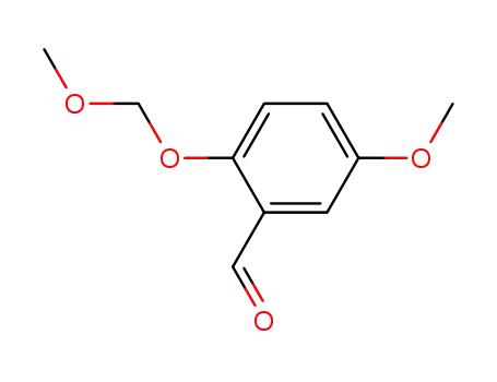 Molecular Structure of 73220-20-9 (Benzaldehyde, 5-methoxy-2-(methoxymethoxy)-)