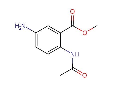 Molecular Structure of 80162-85-2 (Benzoic acid, 2-(acetylamino)-5-amino-, methyl ester)