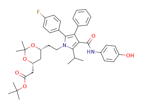 (6-{2-[2-(4-Fluoro-phenyl)-4-(4-hydroxy-phenylcarbamoyl)-5-isopropyl-3-phenyl-pyrrol-1-yl]-ethyl}-2,2-dimethyl-[1,3]-dioxane-4-yl)-acetic Acid, tert-Butyl Ester