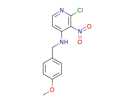 Molecular Structure of 881844-09-3 (N-(4-methoxybenzyl)-2-chloro-3-nitropyridin-4-amine)