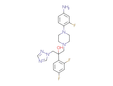 Molecular Structure of 950821-44-0 (2-(2,4-difluorophenyl)-1-[4-(2-fluoro-4-amino-phenyl)-piperazin-1-yl]-3-(1H-1,2,4-triazol-1-yl)-propan-2-ol)