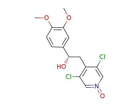 Molecular Structure of 1415994-42-1 ((1S)-2-(3,5-dichloro-1-oxido-pyridin-1-ium-4-yl)-1-(3,4-dimethoxyphenyl)-ethanol)