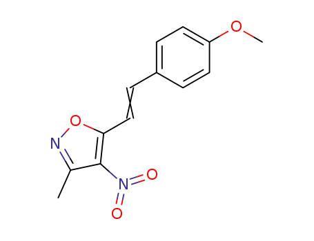 Molecular Structure of 53557-95-2 (Isoxazole, 5-[2-(4-methoxyphenyl)ethenyl]-3-methyl-4-nitro-)