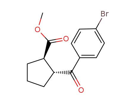 Molecular Structure of 791594-14-4 (Cyclopentanecarboxylic acid, 2-(4-bromobenzoyl)-, methyl ester, (1R,2R)-)