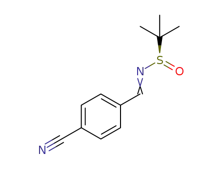 Molecular Structure of 935263-24-4 ((R)-(-)-N-(4-cyanobenzylidene)-2-methylpropane-2-sulfinamide)