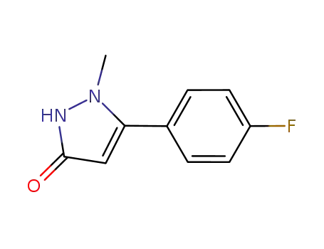 Molecular Structure of 623577-33-3 (5-(4-Fluoro-phenyl)-1-methyl-1,2-dihydropyrazol-3-one)