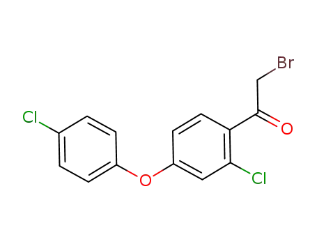 Molecular Structure of 906005-51-4 (2-bromo-1-(2-chloro-4-(4-chlorophenoxy)phenyl)ethanone)