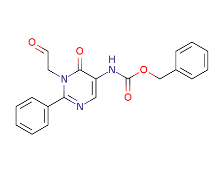 Molecular Structure of 148747-58-4 (Carbamic acid,[1,6-dihydro-6-oxo-1-(2-oxoethyl)-2-phenyl-5-pyrimidinyl]-, phenylmethylester (9CI))