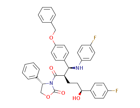 (4s)-3-((2r,5s)-5-(4-fluorophenyl)-2-((s)-((4-fluorophenyl)amino)(4-(phenylmethoxy)phenyl)methyl)-5-hydroxy-1-oxopentyl)-4-phenyl-2-oxazolidinone