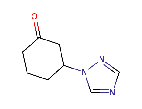 Molecular Structure of 1043963-31-0 (3-(1H-1,2,4-triazol-1-yl)cyclohexan-1-one)