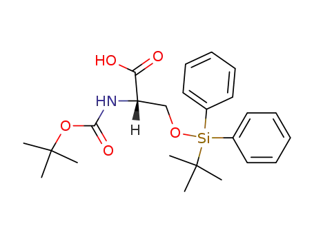 Molecular Structure of 145790-51-8 ((S)-2-(TERT-BUTOXYCARBONYLAMINO)-3-(TERT-BUTYLDIPHENYLSILYLOXY)PROPANOIC ACID)