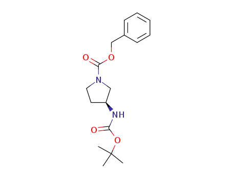 Molecular Structure of 122536-74-7 ((S)-1-N-CBZ-3-N-BOC-AMINO PYRROLIDINE)