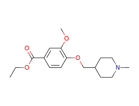 Molecular Structure of 264208-60-8 (ethyl 4-((1-Methylpiperidin-4-yl)Methoxy)-3-Methoxybenzoate)