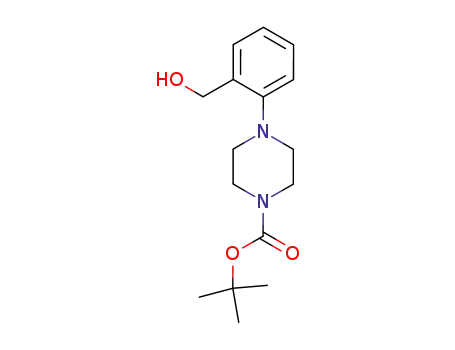 Molecular Structure of 179250-28-3 (TERT-BUTYL 4-[2-(HYDROXYMETHYL)PHENYL]TETRAHYDRO-1(2H)-PYRAZINECARBOXYLATE)