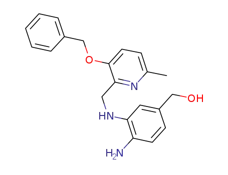 Molecular Structure of 856839-57-1 (Benzenemethanol,
4-amino-3-[[[6-methyl-3-(phenylmethoxy)-2-pyridinyl]methyl]amino]-)