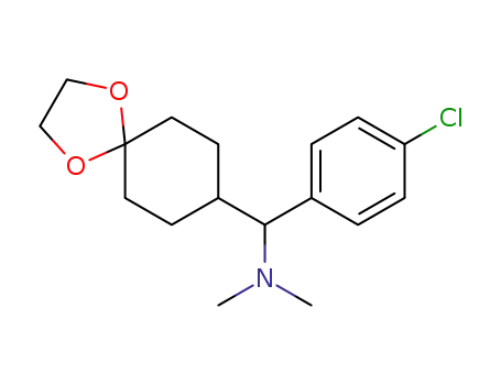 Molecular Structure of 943030-31-7 ([(4-Chlorophenyl)-(1,4-dioxa-spiro[4.5]dec-8-yl)-methyl]-dimethyl-amine)