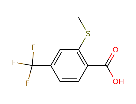 Molecular Structure of 142994-05-6 (2-Methylthio-4-trifluoromethylbenzoic acid)