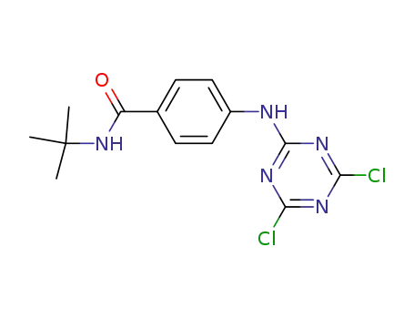 Molecular Structure of 205492-91-7 (Benzamide,
4-[(4,6-dichloro-1,3,5-triazin-2-yl)amino]-N-(1,1-dimethylethyl)-)