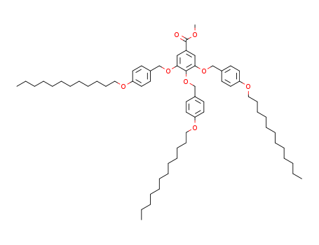 Molecular Structure of 118468-31-8 (Benzoic acid, 3,4,5-tris[[4-(dodecyloxy)phenyl]methoxy]-, methyl ester)