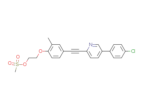 Molecular Structure of 690266-28-5 (methanesulfonic acid 2-{4-[5-(4-chloro-phenyl)-pyridin-2-ylethynyl]-2-methyl-phenoxy}-ethyl ester)