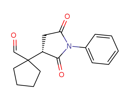 Molecular Structure of 1242461-34-2 ((S)-1-(2,5-dioxo-1-phenylpyrrolidin-3-yl)cyclopetanecarboxaldehyde)
