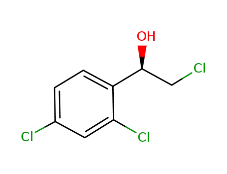 Molecular Structure of 114446-57-0 ((R)-2-chloro-1-(2,4-dichlorophenyl)ethan-1-ol)