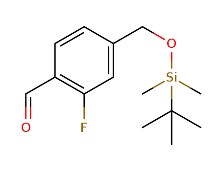 Molecular Structure of 1609540-94-4 (4-[[tert-butyl(dimethyl)silyl]oxymethyl]-2-fluoro-benzaldehyde)