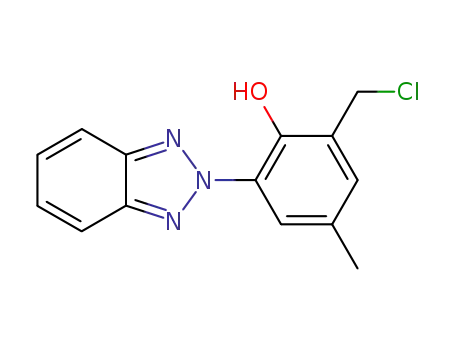 Molecular Structure of 18260-27-0 (2-(2'-hydroxy-3'-chloromethyl-5'-methylphenyl)benzotriazole)
