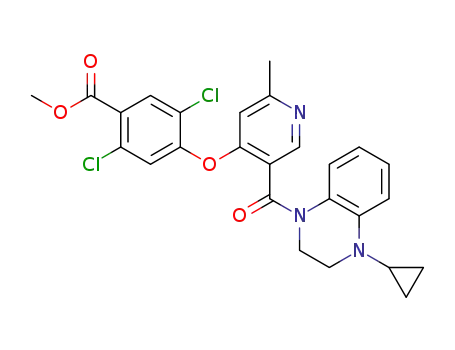 2,5-dichloro-4-[5-(4-cyclopropyl-3,4-dihydro-2H-quinoxaline-1-carbonyl)-2-methyl-pyridin-4-yloxy]-benzoic acid methyl ester