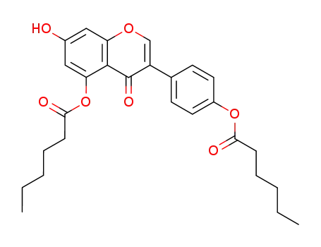 Molecular Structure of 918158-58-4 (Hexanoic acid,
4-[7-hydroxy-4-oxo-5-[(1-oxohexyl)oxy]-4H-1-benzopyran-3-yl]phenyl
ester)