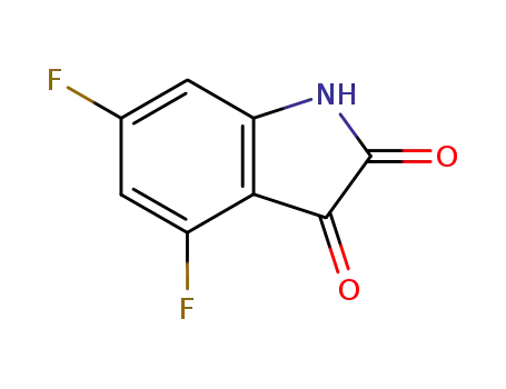 Molecular Structure of 126674-93-9 (4,6-DIFLUOROINDOLINE-2,3-DIONE)