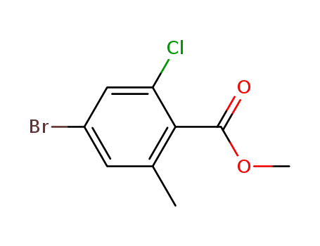 Molecular Structure of 877149-10-5 (4-Bromo-2-chloro-6-methyl-benzoic  acid  methyl  ester)