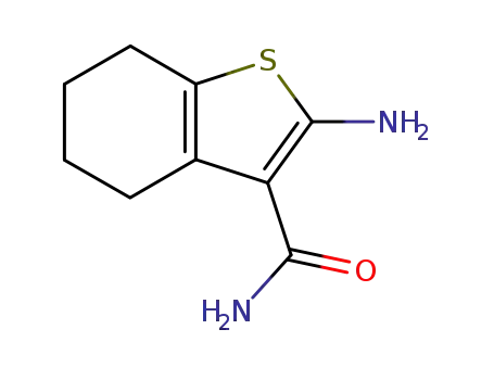 Molecular Structure of 4815-28-5 (2-AMINO-4,5,6,7-TETRAHYDRO-1-BENZOTHIOPHENE-3-CARBOXAMIDE)
