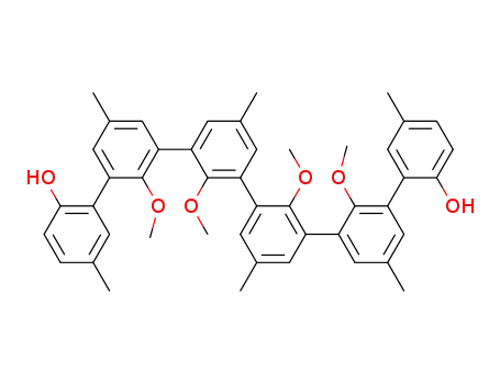 Molecular Structure of 89827-44-1 ([1,1':3',1'':3'',1''':3''',1'''':3'''',1'''''-Sexiphenyl]-2,2'''''-diol,
2',2'',2''',2''''-tetramethoxy-5,5',5'',5''',5'''',5'''''-hexamethyl-)