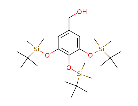 Molecular Structure of 121056-98-2 (Benzenemethanol, 3,4,5-tris[[(1,1-dimethylethyl)dimethylsilyl]oxy]-)