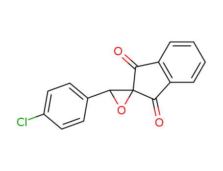 Molecular Structure of 127322-76-3 (Spiro[2H-indene-2,2'-oxirane]-1,3-dione, 3'-(4-chlorophenyl)-)
