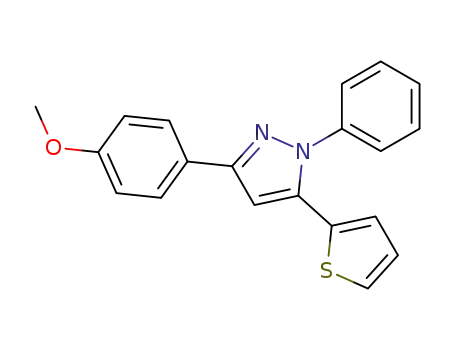 Molecular Structure of 58950-01-9 (1H-Pyrazole, 3-(4-methoxyphenyl)-1-phenyl-5-(2-thienyl)-)