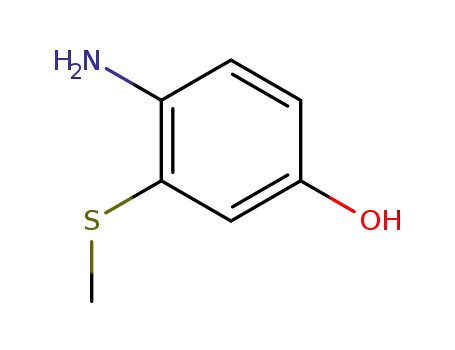 Molecular Structure of 37407-24-2 (Phenol, 4-amino-3-(methylthio)-)