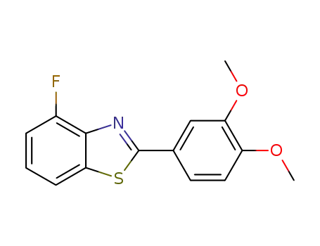 Molecular Structure of 872726-54-0 (2-(3,4-DIMETHOXY-PHENYL)-4-FLUORO-BENZOTHIAZOLE)